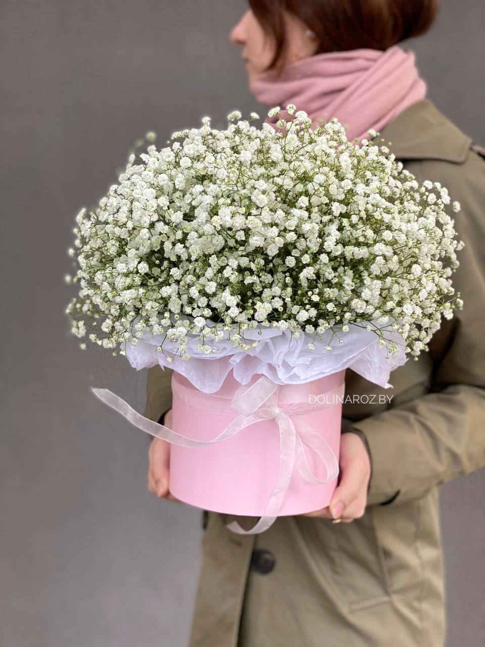 Gipsofilă albă în cutie „Sky” (mini)