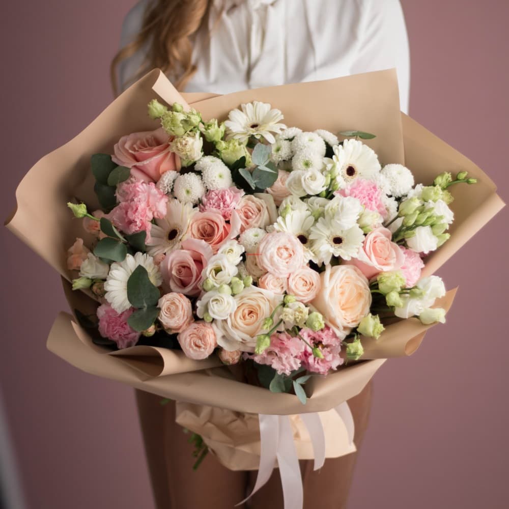 Buchet delicat cu design personalizat pentru romantici (mărimea XL)