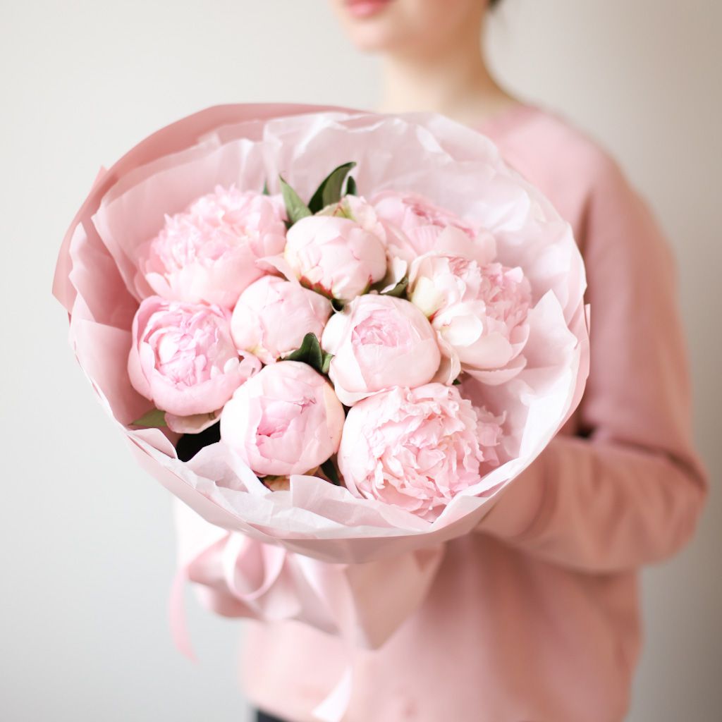 Un buchet delicat de 9 bujori "Peony♥"