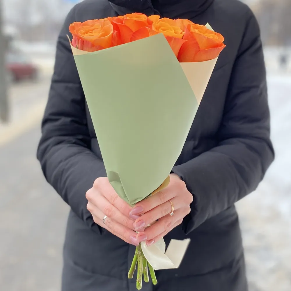 7 Buchet 7 portocalii trandafiri
