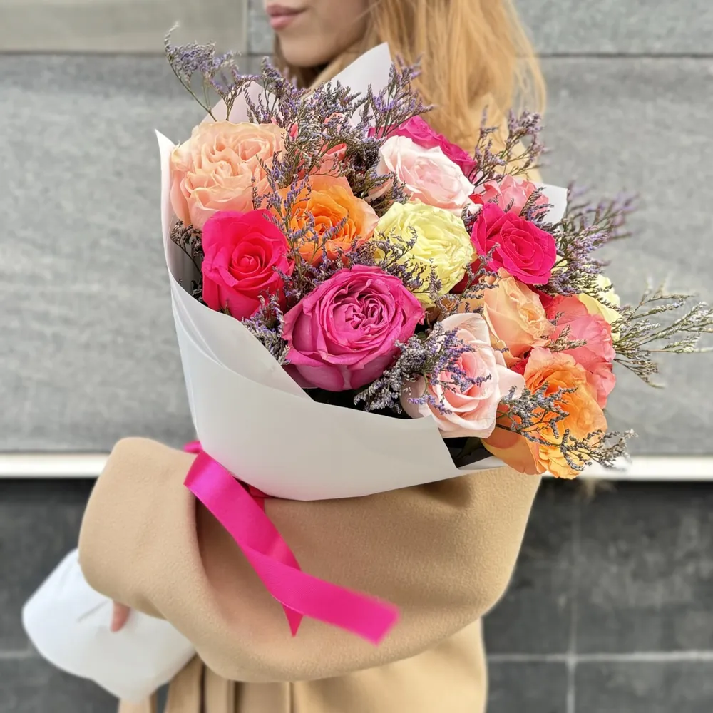 15 Buchet 15 trandafiri mix